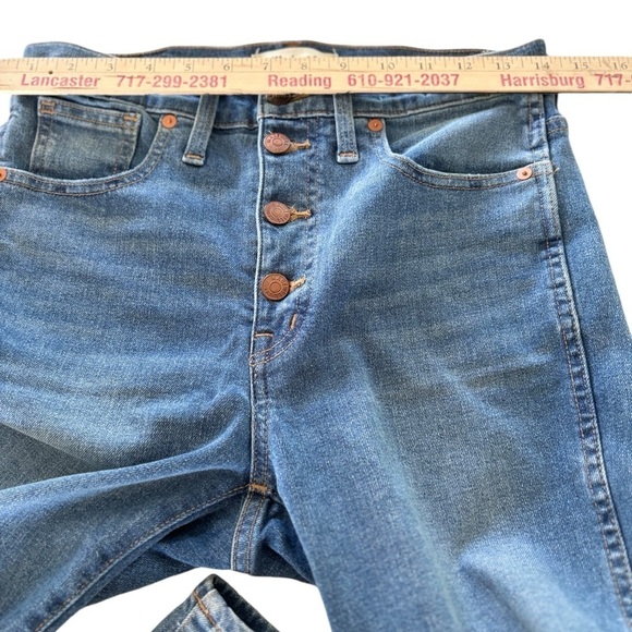 Madewell Womens 10" High Rise Skinny Jeans Sz 27 Button Fly Medium Wash Stretch - Picture 13 of 14